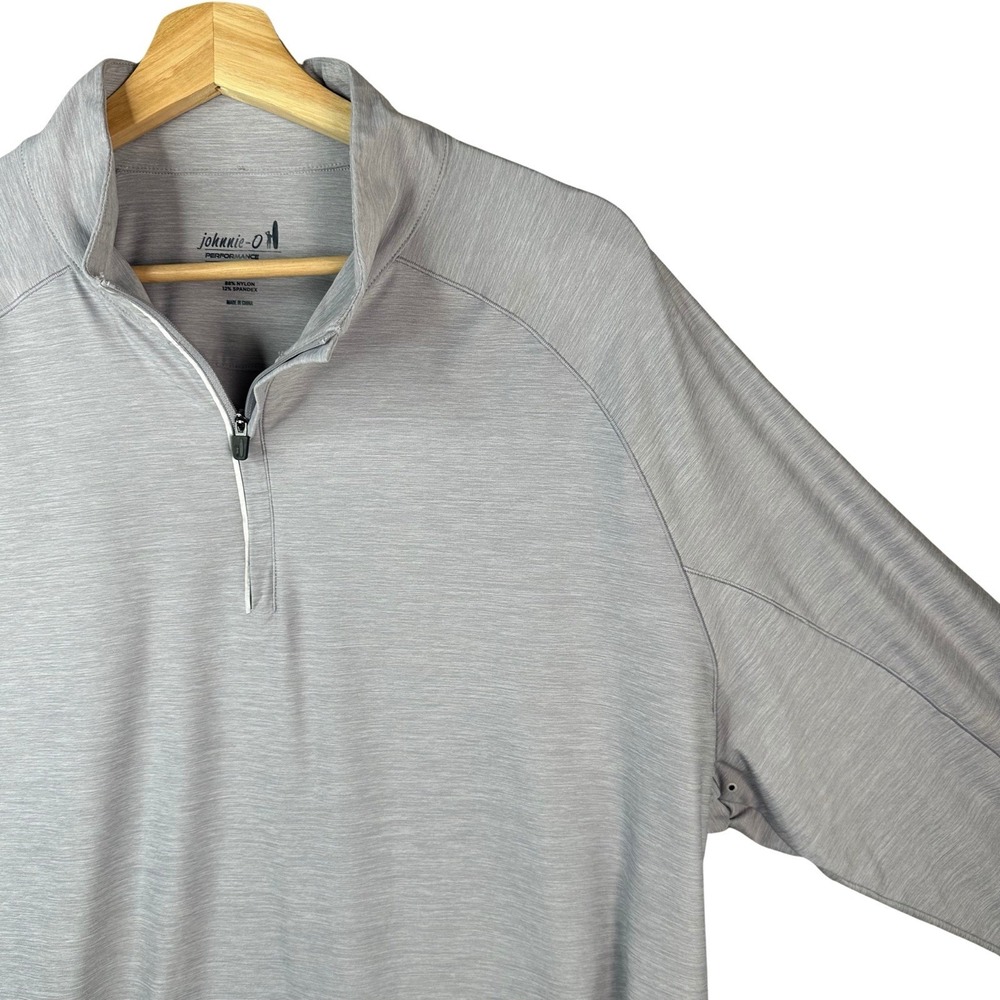Johnnie-O Baird Performance 1/4 Zip Men XL Golf Pullover Grey Stretch
